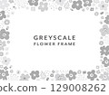 monochrome floral frame 129008262