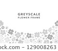 monochrome floral frame 129008263