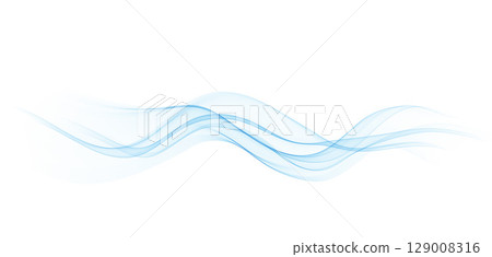 Abstract Background, Transparent Waved Lines. Soft Blue Smoke Wave BG. Colorful Gradient Flowing Wavy Lines. Vector illustration. Abstract Background, Transparent Waved Lines. Soft Blue Smoke Wave BG. Colorful Gradient Flowing Wavy Lines. Vector illustration. 129008316