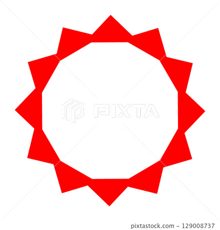 Colorful badge-shaped icon B Red 129008737