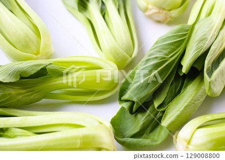 Fresh bok choy on white background. 129008800