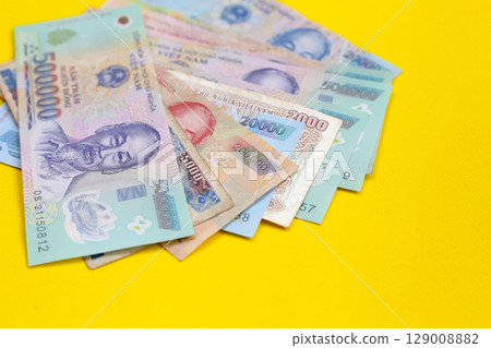 Vietnamese dong banknotes. Money concept 129008882