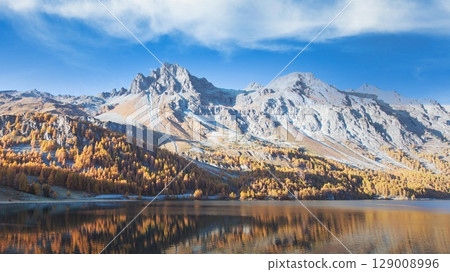 Mountain landscape with lake in autumn Mountain landscape with lake in autumn 129008996