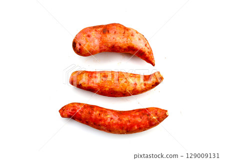 Sweet potato on white background. 129009131