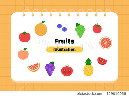 Collection of vector illustrations of fruits. 129010066