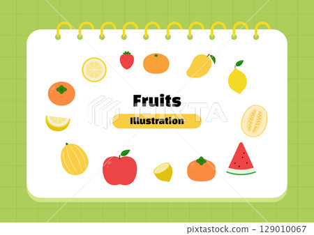 Collection of vector illustrations of fruits. 129010067