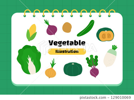 Collection of vector illustrations of vegetables. Collection of vector illustrations of vegetables. 129010069