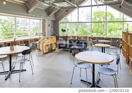 Unmanned modern interior office lobby lounge 129010118