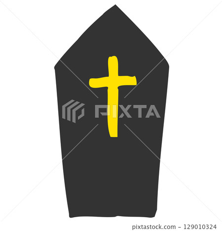 coffin with cross 129010324