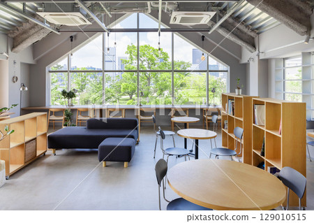 Unmanned modern interior office lobby lounge Unmanned modern interior office lobby lounge 129010515