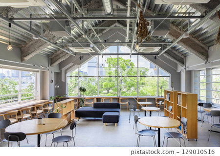 Unmanned modern interior office lobby lounge 129010516