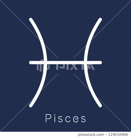 Pisces sign constellation icon 129010906