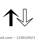 Simple black and white arrow icon 129010923