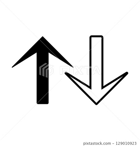 Simple black and white arrow icon 129010923