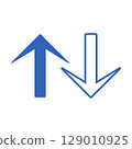 Simple blue arrow icon 129010925