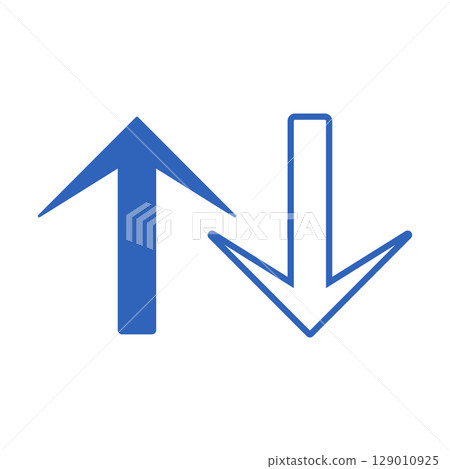 簡單的藍色箭頭圖標 129010925