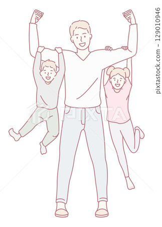 A Joyful Family Bonding Moment Filled with Fun and Love with Our Kids and Togetherness 129010946