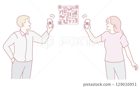 Individuals Are Using Their Phones to Engage with an Interactive QR Code Experience 129010951