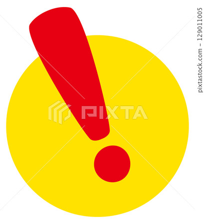 Simple red and yellow exclamation mark icon 129011005