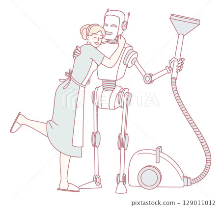 A Robotic Companion Gently Embracing a Human While Efficiently Operating a Vacuum Cleaner A Robotic Companion Gently Embracing a Human While Efficiently Operating a Vacuum Cleaner 129011012