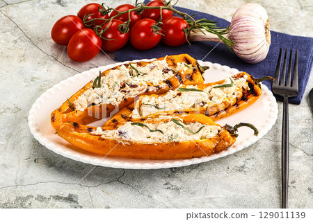 Baked Ramiro pepper stuffed cheese 129011139