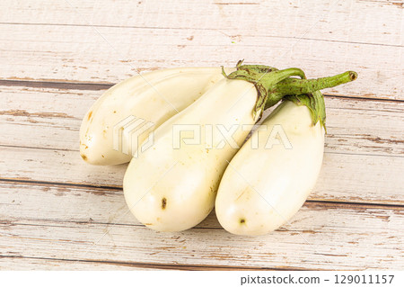 White raw eggplant for cooking White raw eggplant for cooking 129011157