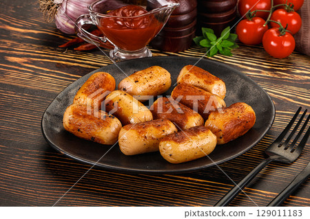 Roasted chicken mini sausages for breakfast Roasted chicken mini sausages for breakfast 129011183
