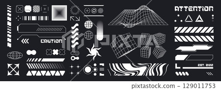 Cyberpunk HUD design elements 129011753