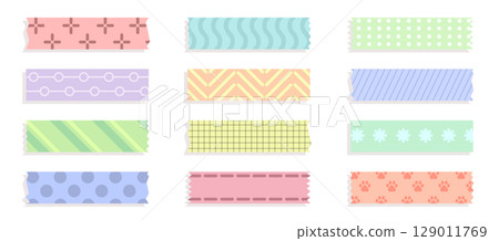 Colorful scrapbook tape set 129011769