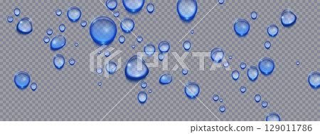 Waterdrop set on transparent surface Waterdrop set on transparent surface 129011786