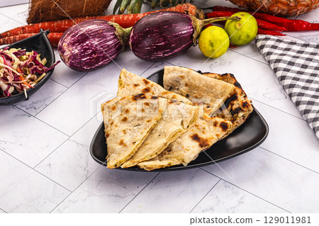 Indian stuffed potato bread Paratha Indian stuffed potato bread Paratha 129011981