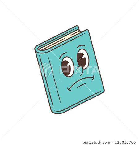 Sad Cartoon Book Character With Emotional Face And Tilted Posture For Children Vector Illustration Sad Cartoon Book Character With Emotional Face And Tilted Posture For Children Vector Illustration 129012760