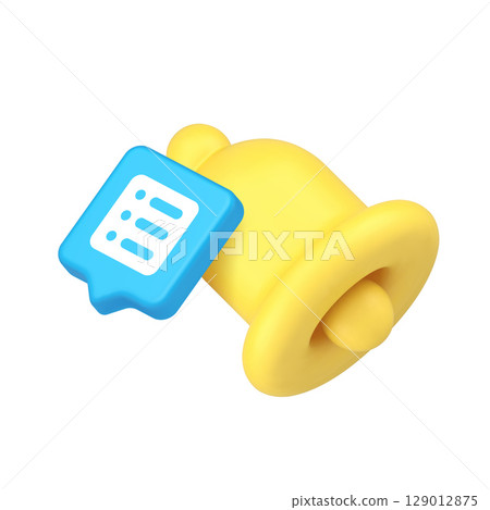 Bright Yellow Bell 3D Realistic Icon Symbolizing Notification Alerts List Management Digital Badge Bright Yellow Bell 3D Realistic Icon Symbolizing Notification Alerts List Management Digital Badge 129012875