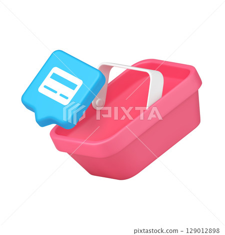 Vibrant Pink Shopping Cart And Blue Payment Icon Representing Modern Online Transactions 3d Icon Vibrant Pink Shopping Cart And Blue Payment Icon Representing Modern Online Transactions 3d Icon 129012898