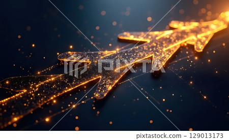 Gold Arrows Shine On Dark Luxury Background Gold Arrows Shine On Dark Luxury Background 129013173