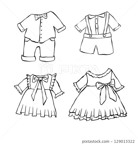 Cute clothes vector set for children 129013322