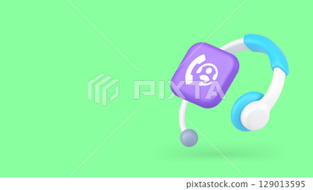 Customer support call center hotline feedback advice help service copy space banner 129013595