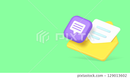 Message letter envelope internet chat online communication copy space banner 129013602