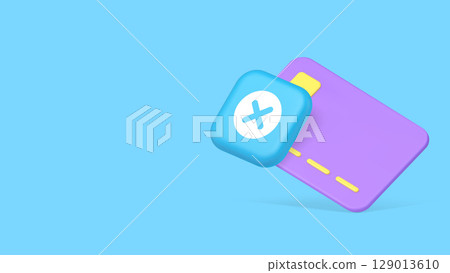 Banking credit debit card error reject payment cancel copy space banner 129013610