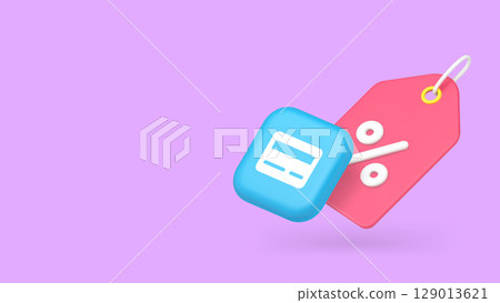 Shopping sale discount card payment special offer price off copy space banner 129013621