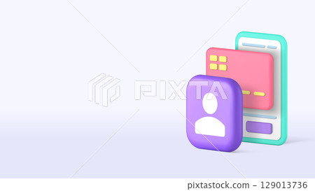 Online banking smartphone application payment contact transaction 3d icon realistic vector Online banking smartphone application payment contact transaction 3d icon realistic vector 129013736