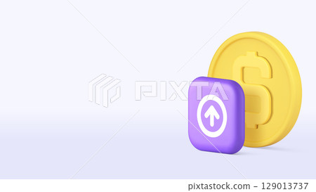 Money dollar coin growth exchange profit stock trade copy space banner template Money dollar coin growth exchange profit stock trade copy space banner template 129013737