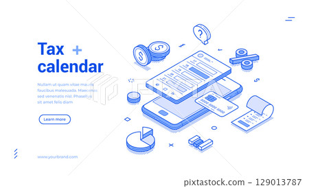 Tax calendar planning and financial management tools for effective organization 129013787