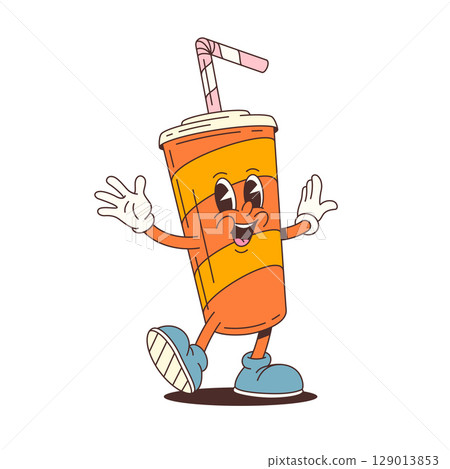 Colorful Beverage Character Mascot with Straw and Cheerful Face Cartoon Vector for Design Projects Colorful Beverage Character Mascot with Straw and Cheerful Face Cartoon Vector for Design Projects 129013853