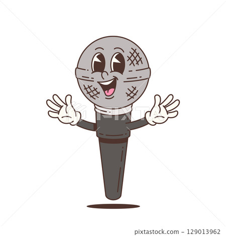 Funny Mascot with Big Eyes and Hands, Cartoon Character, Happy Expression, Vector Illustration Funny Mascot with Big Eyes and Hands, Cartoon Character, Happy Expression, Vector Illustration 129013962