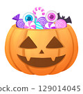 Halloween pumpkin candy bucket 129014045