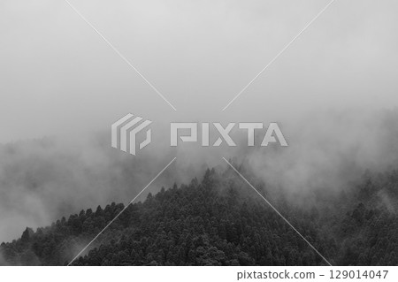 單色 32:雨季的雨水使山上霧氣瀰漫 單色 32:雨季的雨水使山上霧氣瀰漫 129014047