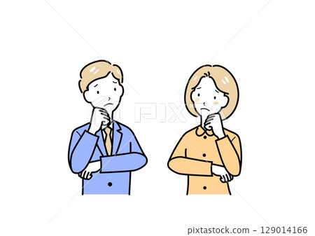 Men and women facing each other 129014166