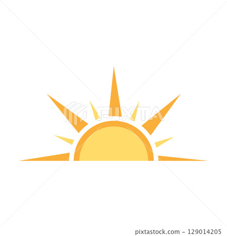 A half sun is setting downwards icon vector sunset concept for graphic design, logo, website, social media, mobile app, UI illustration A half sun is setting downwards icon vector sunset concept for graphic design, logo, website, social media, mobile app, UI illustration 129014205