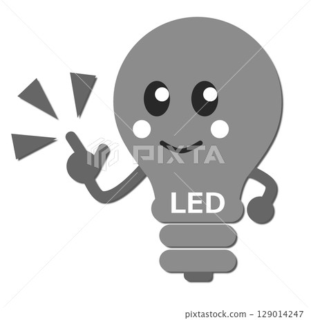 A character that recommends renovating your home by replacing it with an energy-saving and environmentally friendly LED light bulb. 129014247